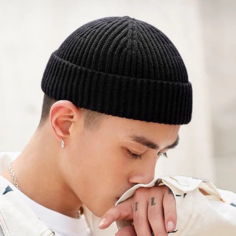 Rimiut Knitted Wool Beanie  Simple Warm Skull Cap