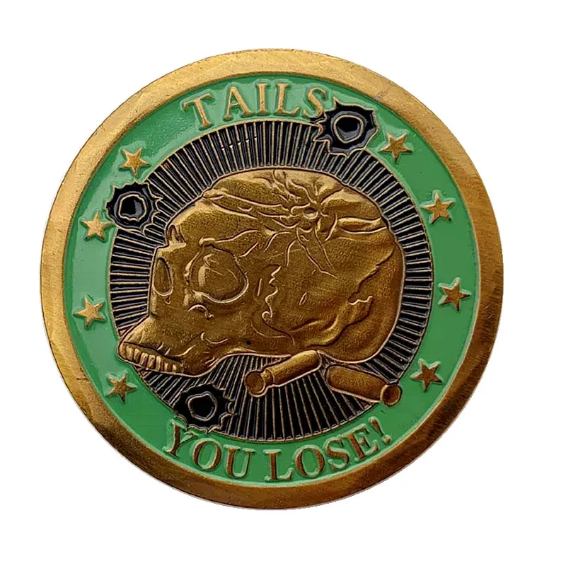 Skull Helmet Gold-Plated Commemorative Coin