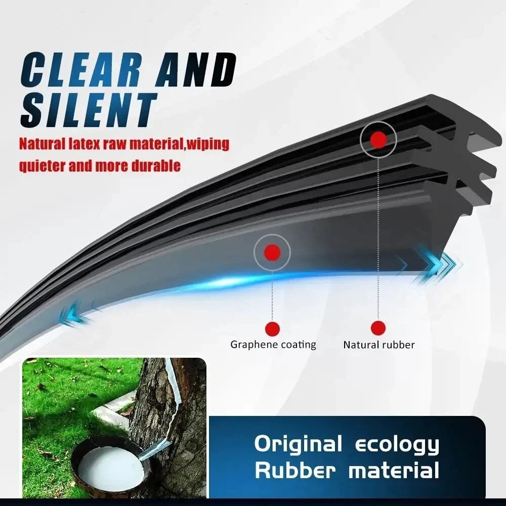 Car Wiper Blade Refill Strips  Frameless Windshield Rubber Wiper for 14" to 28"