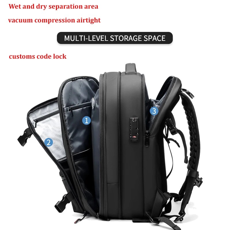 17-Inch Laptop Travel Backpack  Expandable Business & School Backpack with Vacuum Compression for Men