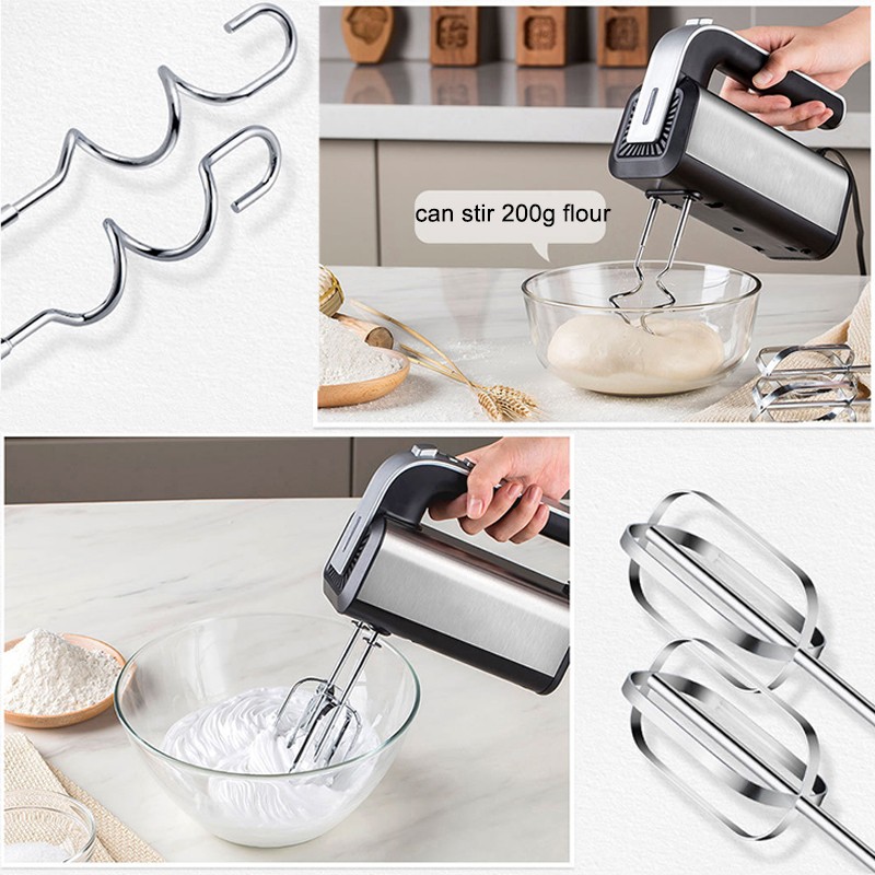 Electric Egg Beater - Stainless Steel Mini Whipped Cream and Flour Mixer