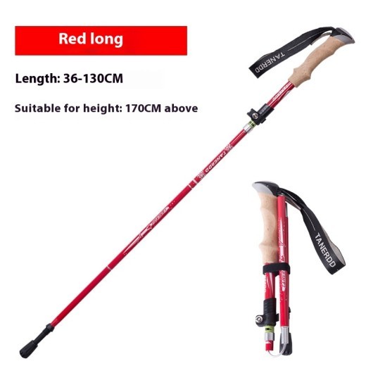 Outdoor Alpenstock Ultralight Retractable Folding Hiking