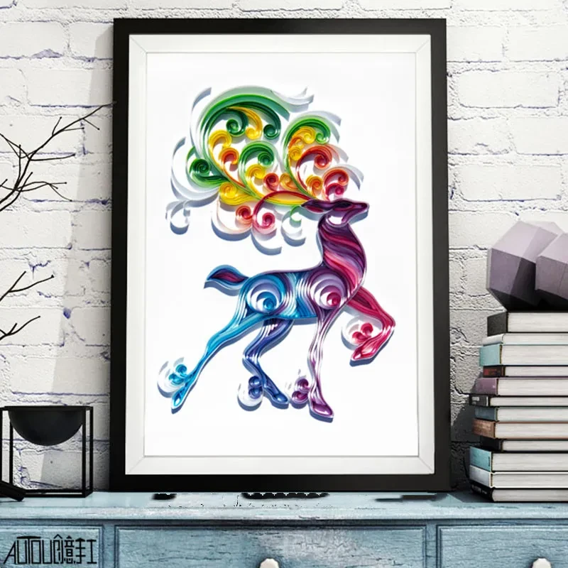 Quilted Paper Illustration Lobby Decoration Painting Slot