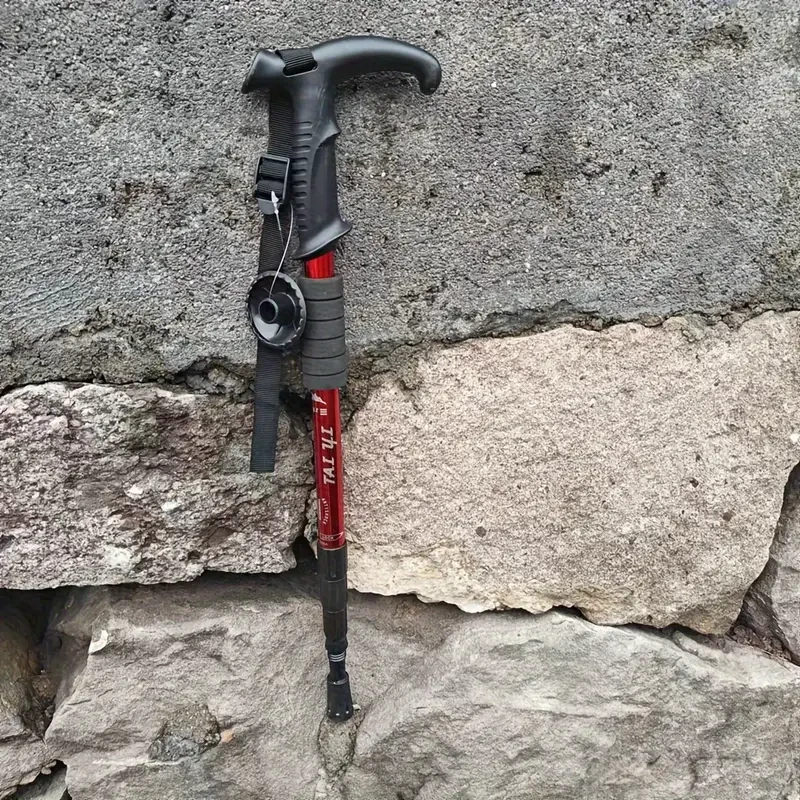 Ultra-Light Adjustable Trekking Pole with Ergonomic T-Handle & Anti-Shock System