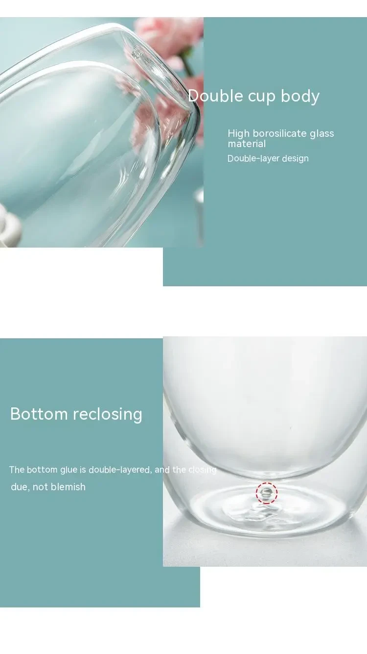 Borosilicate Double-layer Transparent Glass Tape Silicone Cover