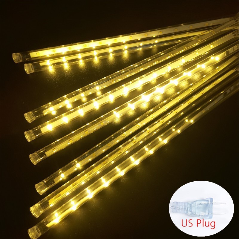 LED Meteor Shower Fairy String Lights - 8 Tubes, 30/50cm