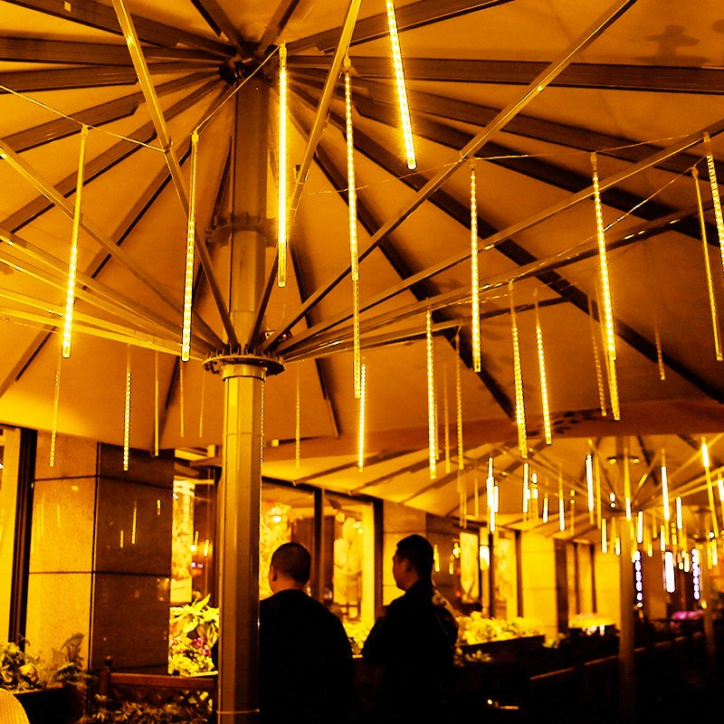 LED Meteor Shower Fairy String Lights - 8 Tubes, 30/50cm