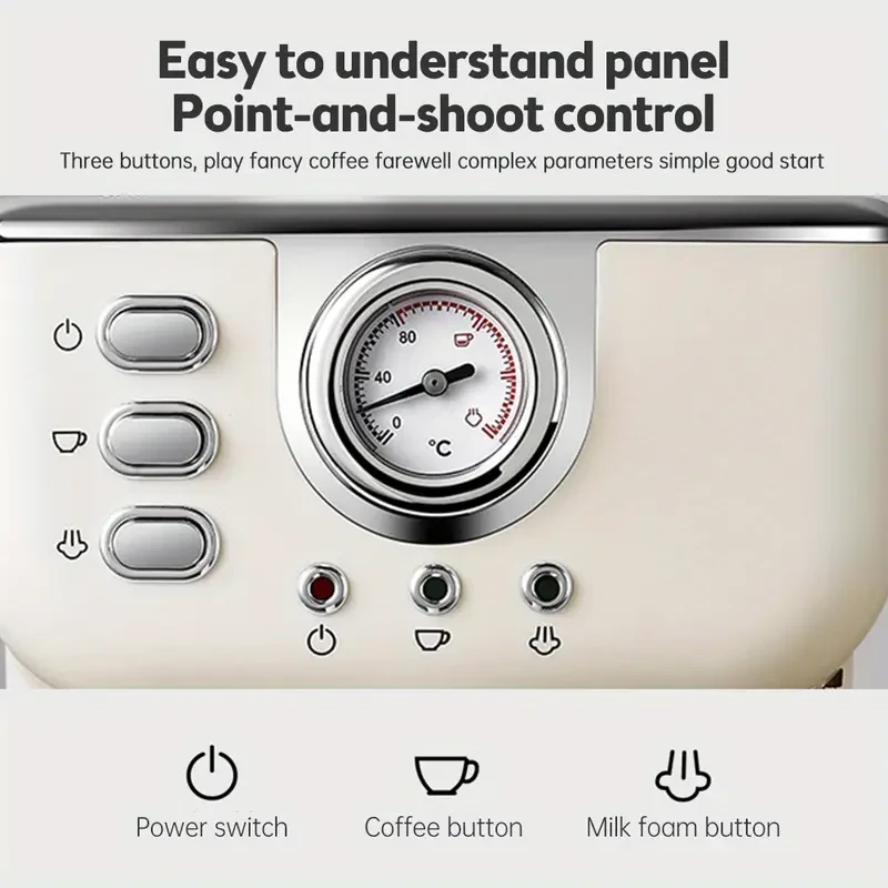 Lixada Espresso Coffee Machine 20 Bar Stainless Steel Espresso Maker with Milk Frother Steam Wand 2 in 1 850W Semi-Automatic Cappuccino Latte Machine with 1.5L/51oz Removable Water Tank/Coffee Portafilter/Tamper Spoon For Christmas Gifts