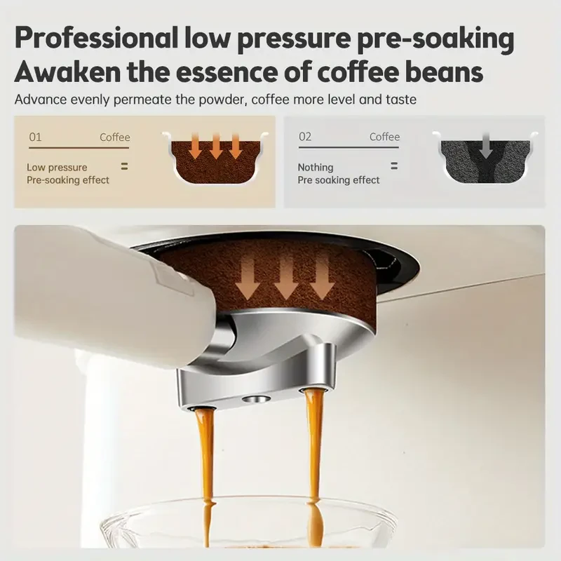 Lixada Espresso Coffee Machine 20 Bar Stainless Steel Espresso Maker with Milk Frother Steam Wand 2 in 1 850W Semi-Automatic Cappuccino Latte Machine with 1.5L/51oz Removable Water Tank/Coffee Portafilter/Tamper Spoon For Christmas Gifts