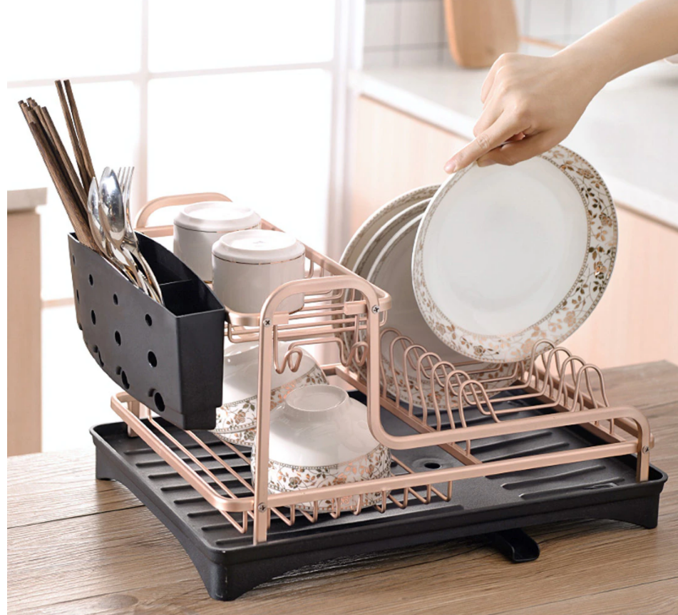 Stainless Steel Dish Rack with Drip Tray