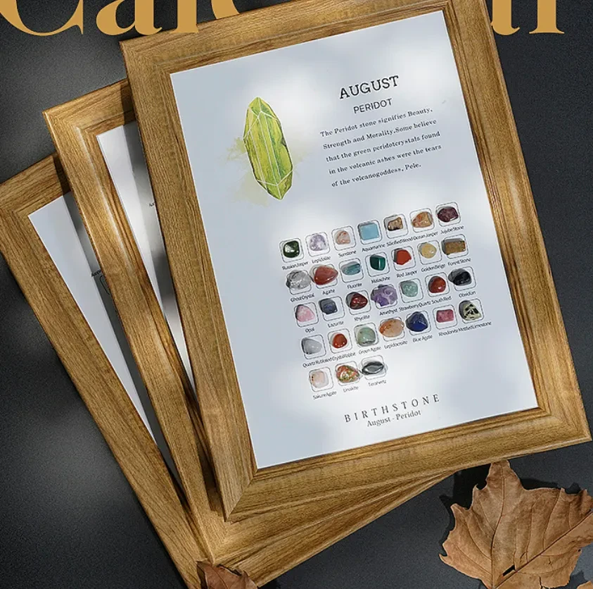 December Birthday Photo Frame Natural Crystal Original Stone