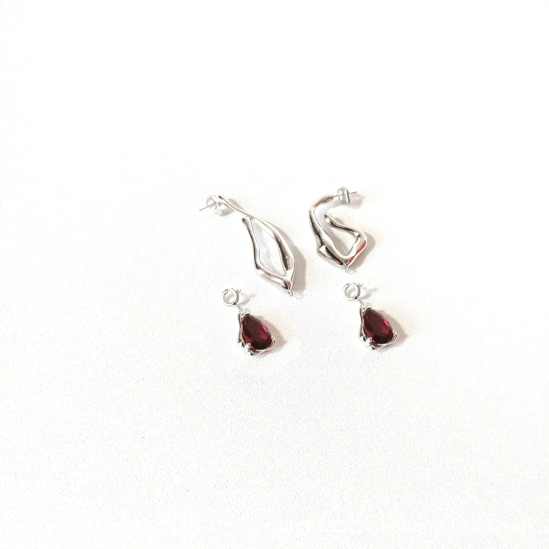 Elegant Long Ruby Earrings for Women