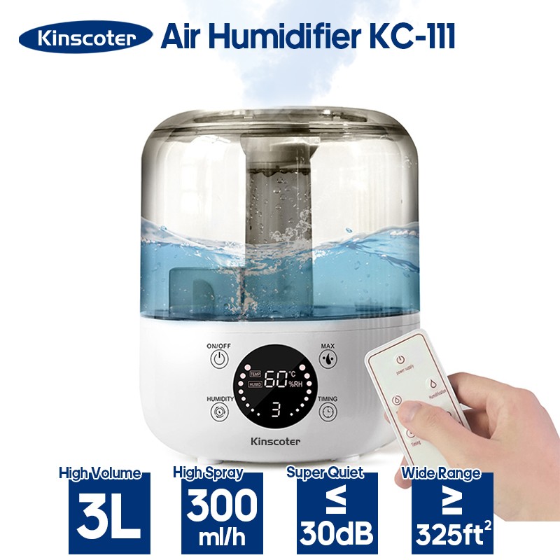 KINSCOTER 3L Air Humidifier  Large Capacity Aroma Diffuser with Remote Control & Timer