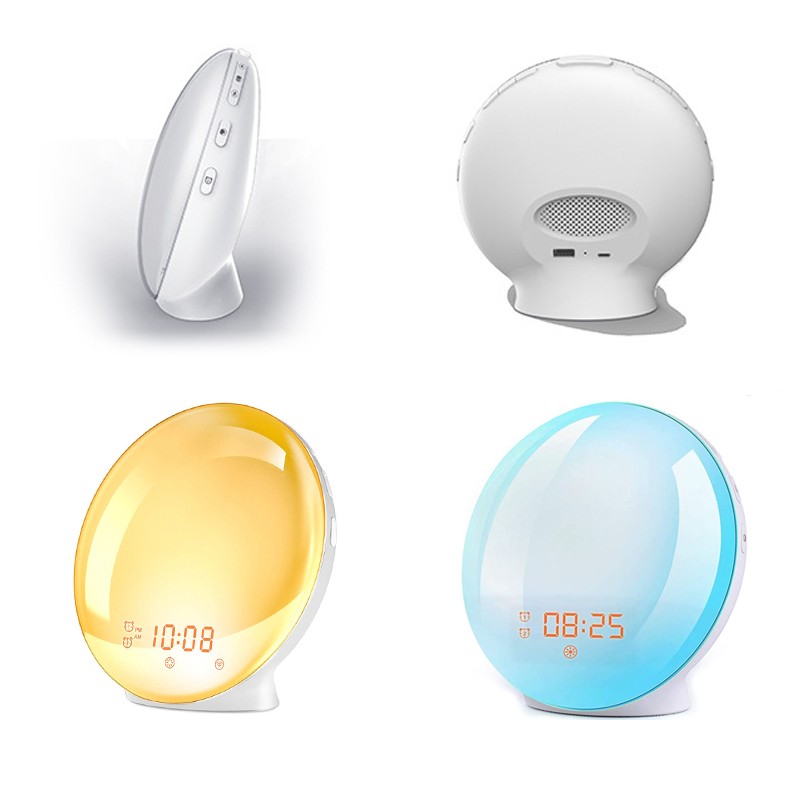 Wake Up Light Alarm Clock Sunrise/Sunset Simulation, Dual Alarms, FM Radio, Nightlight with 7 Colors