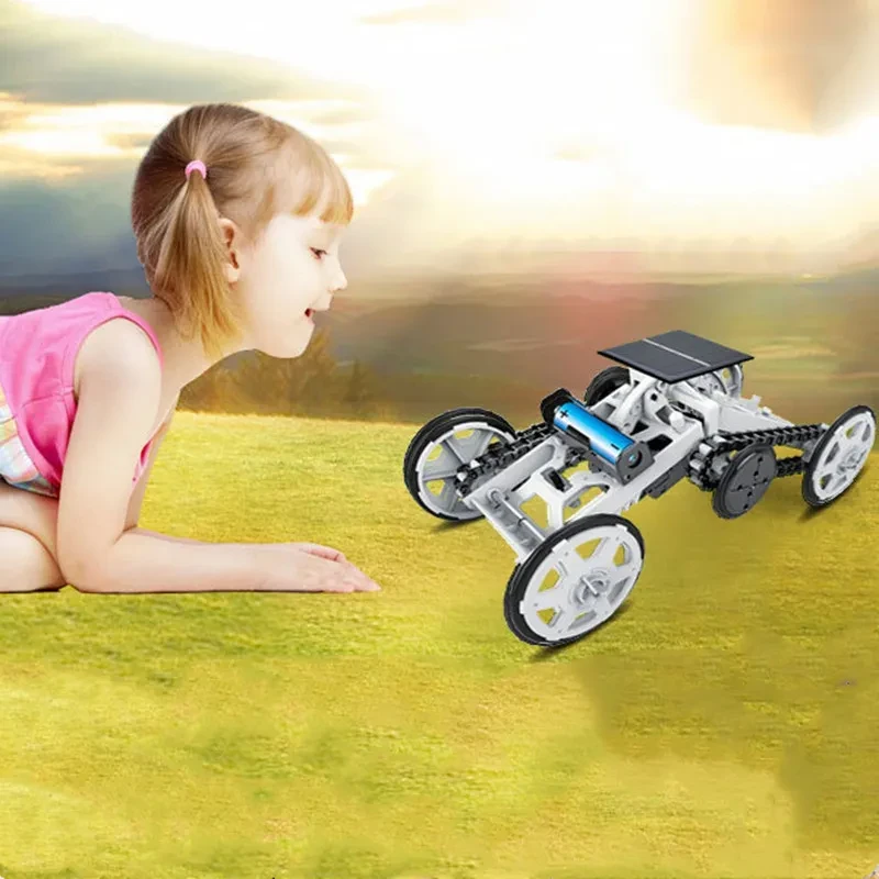 DIY solar upgraded four-wheel drive climbing car