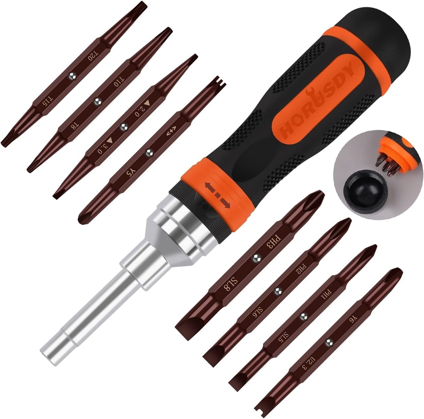 Ratcheting Multi-bit 19 in 1 Screwdriver Set
