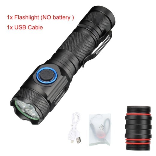 Fashion Simple Rechargeable Powerful Tactical Flashlight