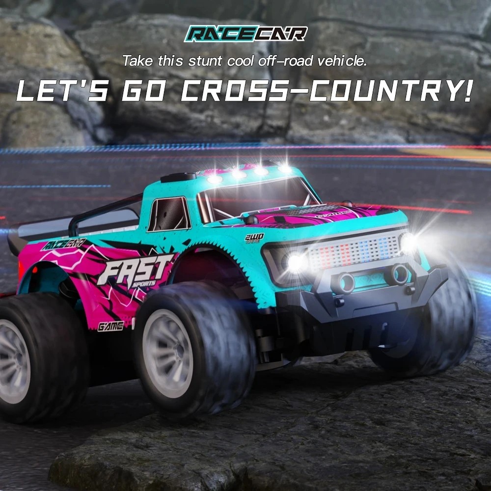 1:16 High Speed Off-Road RC Car - 2WD with LED Light
