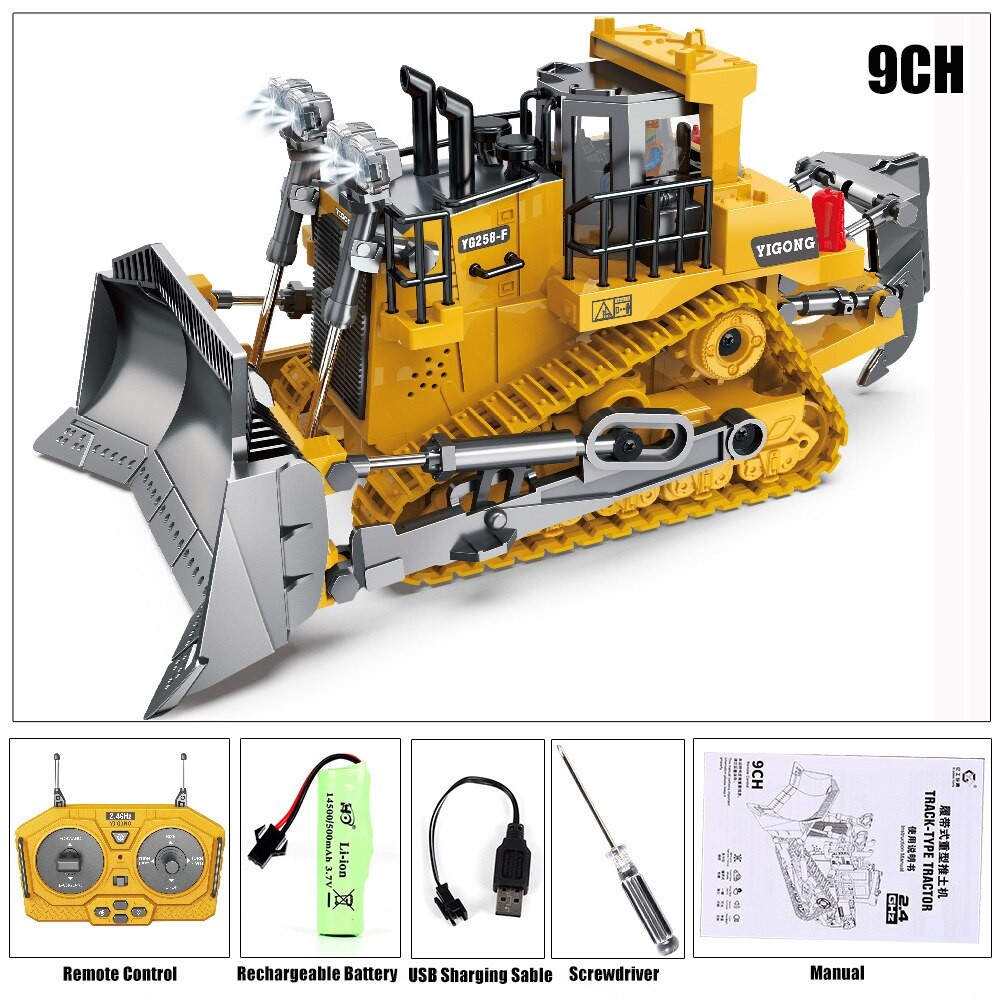 RC Construction Vehicle Toys - Remote Control Excavator, Dump Truck, Bulldozer