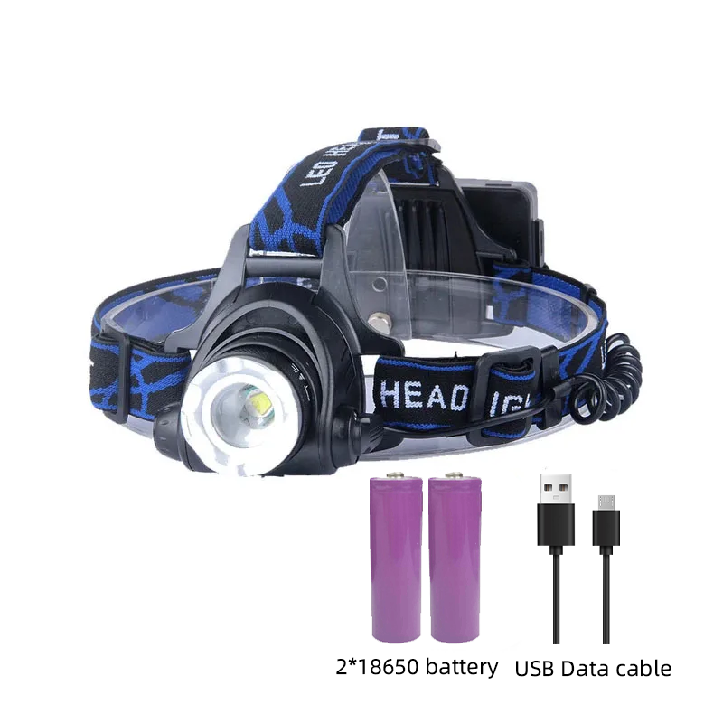 Rechargeable LED Headlamp Powerful, Zoomable, Waterproof Headlight