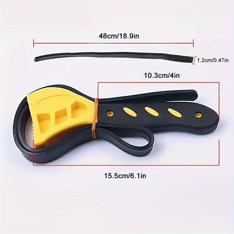 6-Inch Belt Wrench  Adjustable Oil Filter Strap Spanner for Disassembly and Removal