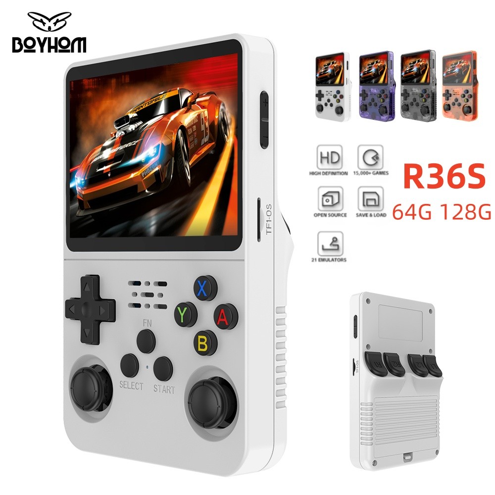 R36S Retro Handheld Game Console Open Source Linux System with 3.5-Inch IPS Screen, 64GB/128GB Storage