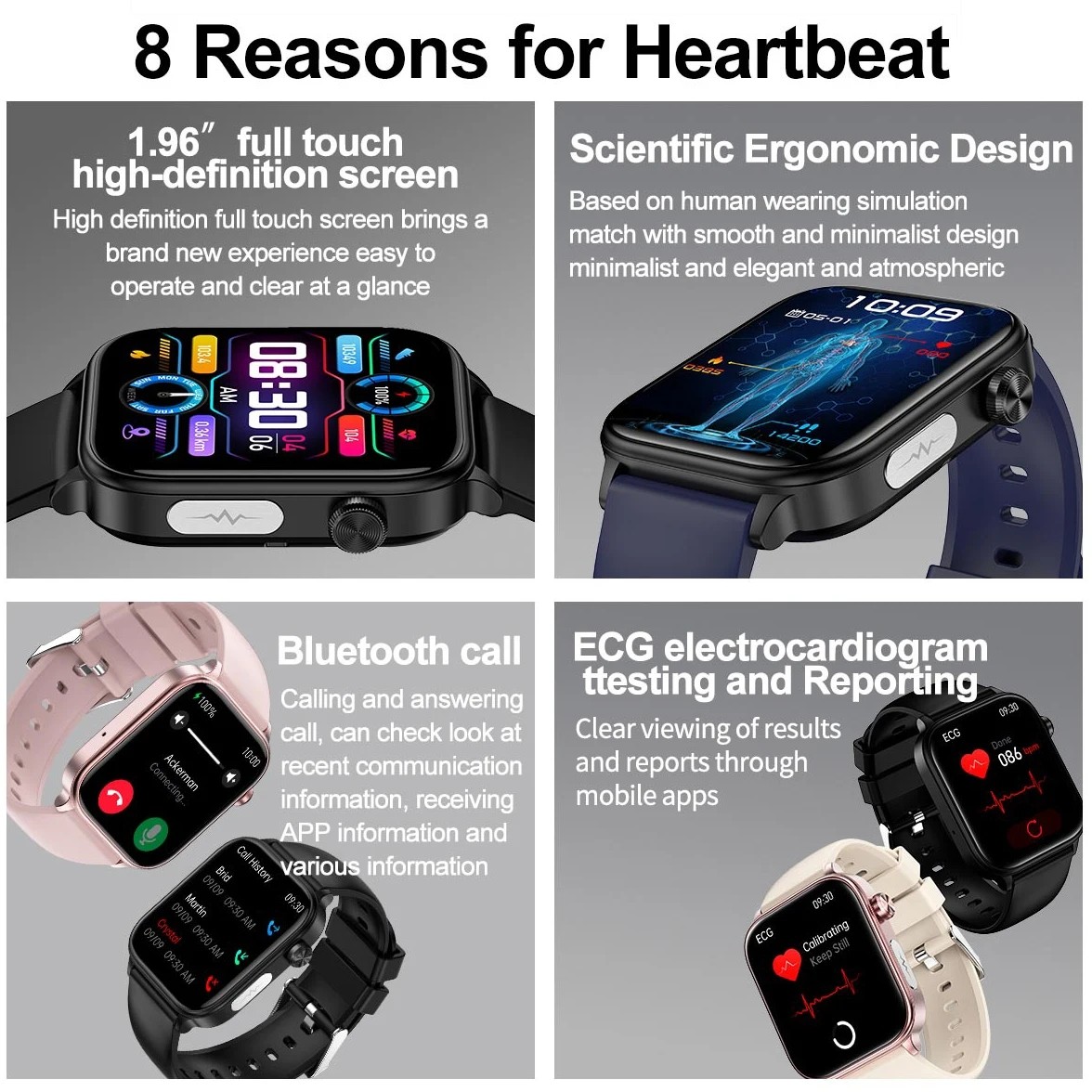 2024 AI Medical Diagnosis Smart Watch Blood Lipids, Uric Acid, Blood Glucose Monitoring with ECG+PPG, Bluetooth Calls, and Health Tracking