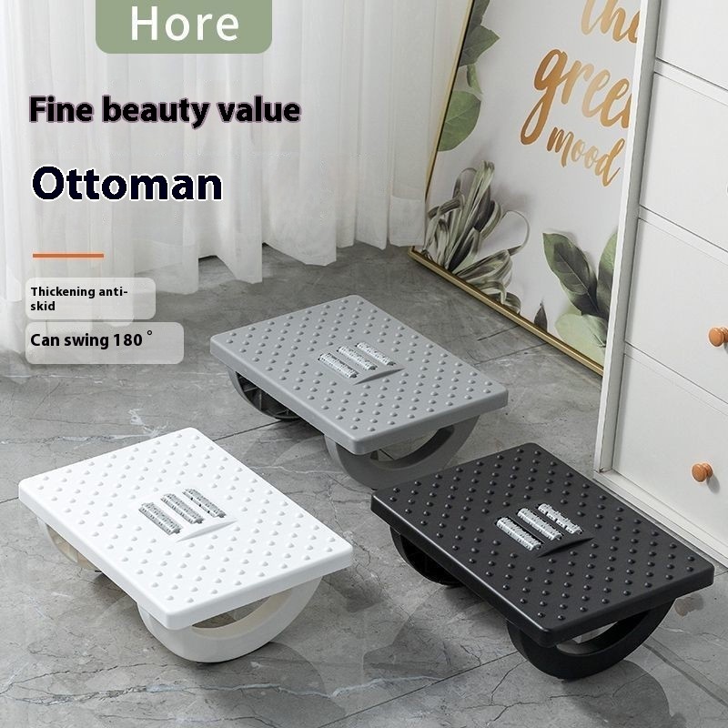 Ergonomic Under-Desk Foot Rest with Massage Rollers Portable Foot Stool