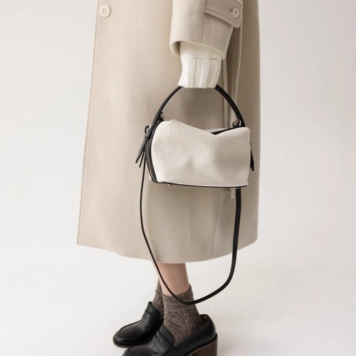 Stitching Canvas Feeling Boston Shoulder Tote Bag