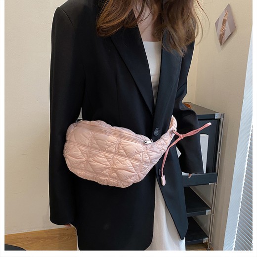 Women's All-match Casual Bubble Mini Pleated Slanted Chest Bag