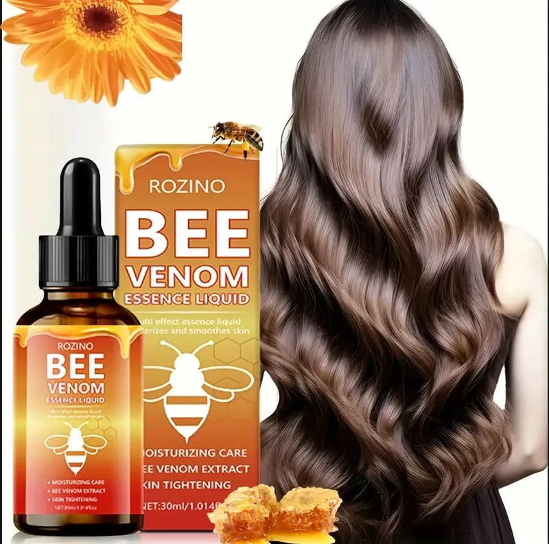 5pcs Bee Venom Skincare & Hair Care Set by ROZINO - Moisturizing and Nourishing, Includes Honeycomb Eye Cream, Joint & Foot Creams, Shampoo & Conditioner with Jojoba Oil, Plant Squalane - for Smooth, Hydrated Skin & Lustrous Hair