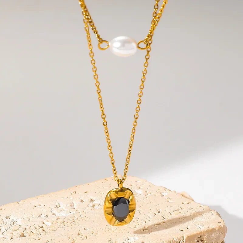 Fashion Retro Twin Double-layer Pearl Necklace