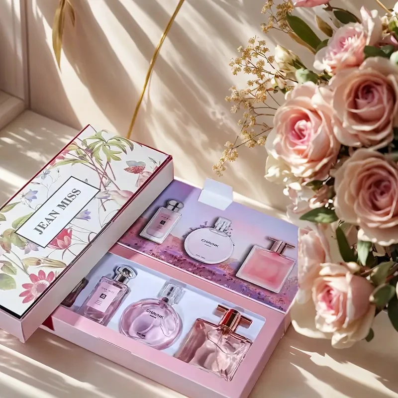Popular Women's four-piece perfume set with long-lasting fragrance