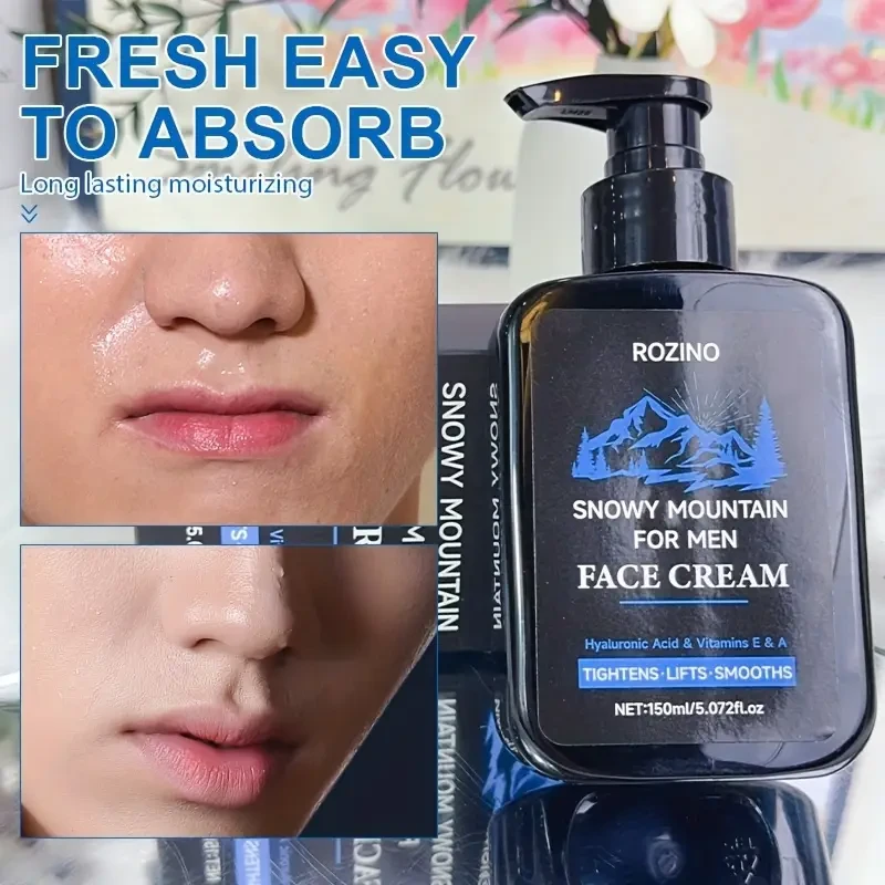 Men'S Skin Care Set Contains Volcanic Mud Cleanser, Strong Adsorption, Rich Foam, Deep Cleansing, Snow Mountain Cream, Mild Ingredients, One Touch of Absorption, Moisturizing, Care for The Skin, Making The Skin Smoother And More Delicate