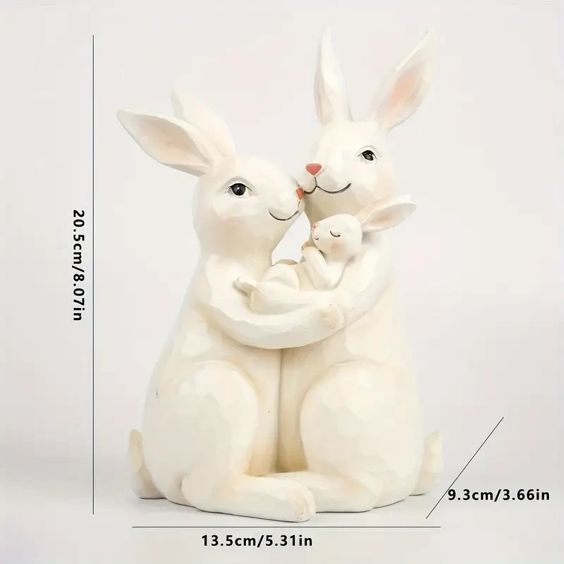 Charming Bunny & Flowers Garden Statue