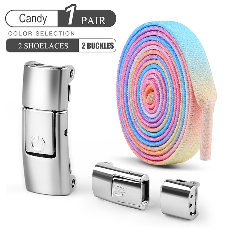 8mm No-Tie Elastic Shoe Laces with Press Lock  Widened Flat Shoelaces