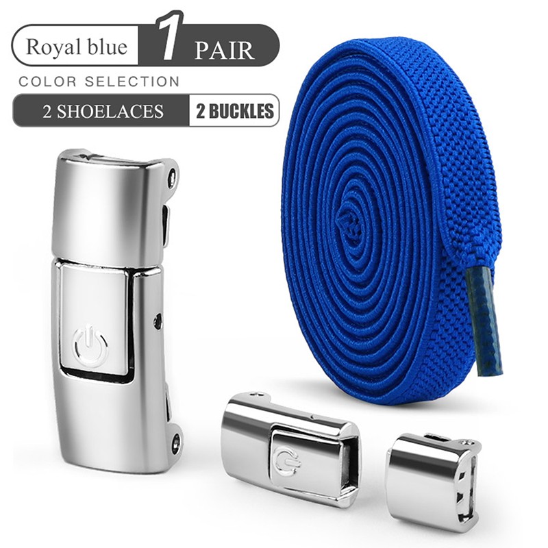 8mm No-Tie Elastic Shoe Laces with Press Lock  Widened Flat Shoelaces