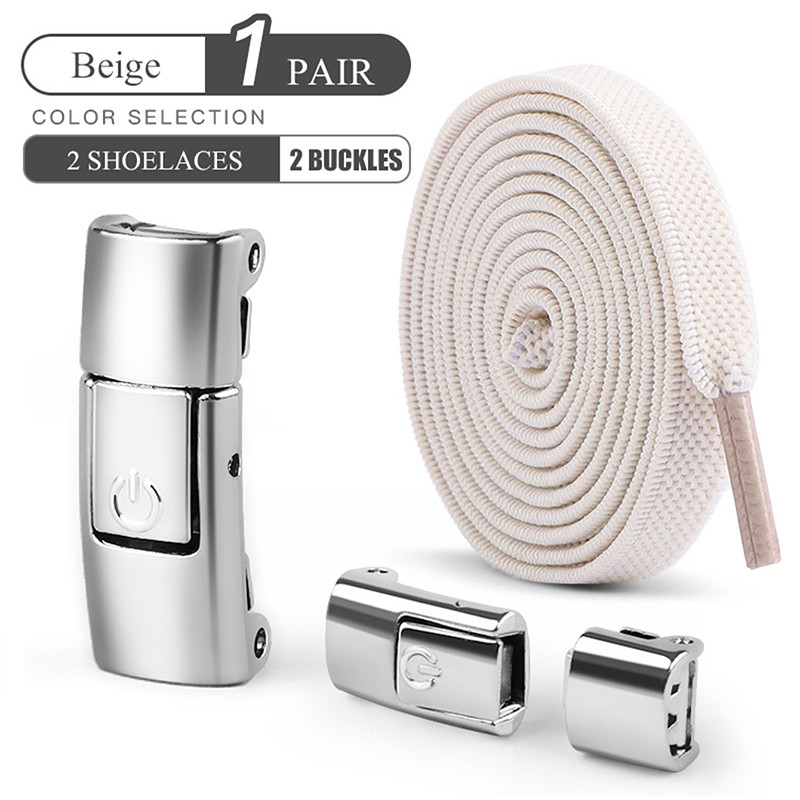 8mm No-Tie Elastic Shoe Laces with Press Lock  Widened Flat Shoelaces