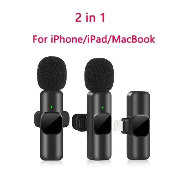 Wireless Lavalier Microphone Portable Mini Mic for iPhone, Android