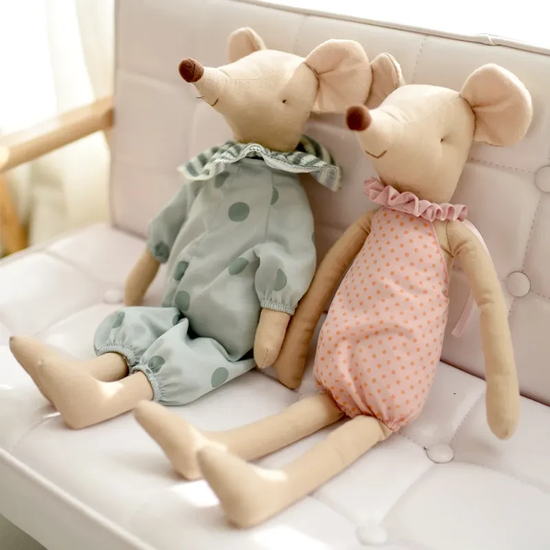 Small Fresh Cotton Linen Small Mouse Appease Dolls Plush Toys For Children