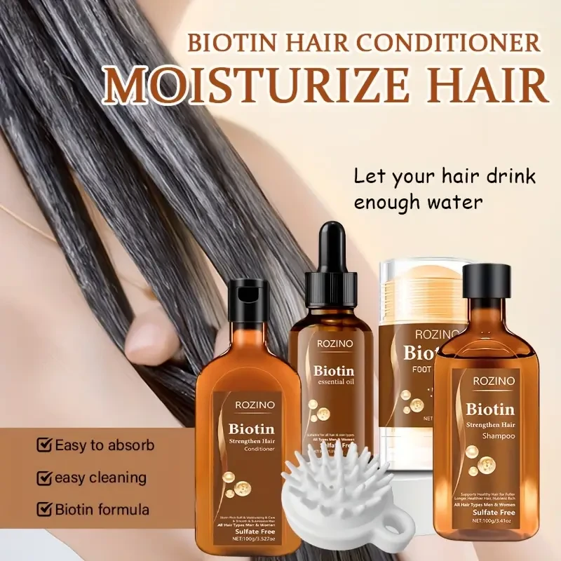 The Best-Selling Biotin Shampoo And Conditioner Combination Set in Autumn And Winter Has Mild Ingredients, Fine Foam Is Easy to Rinse, Gentle Cleansing, Deep Moisturizing, High Moisturizing Effect, Making Hair Softer And More Shiny