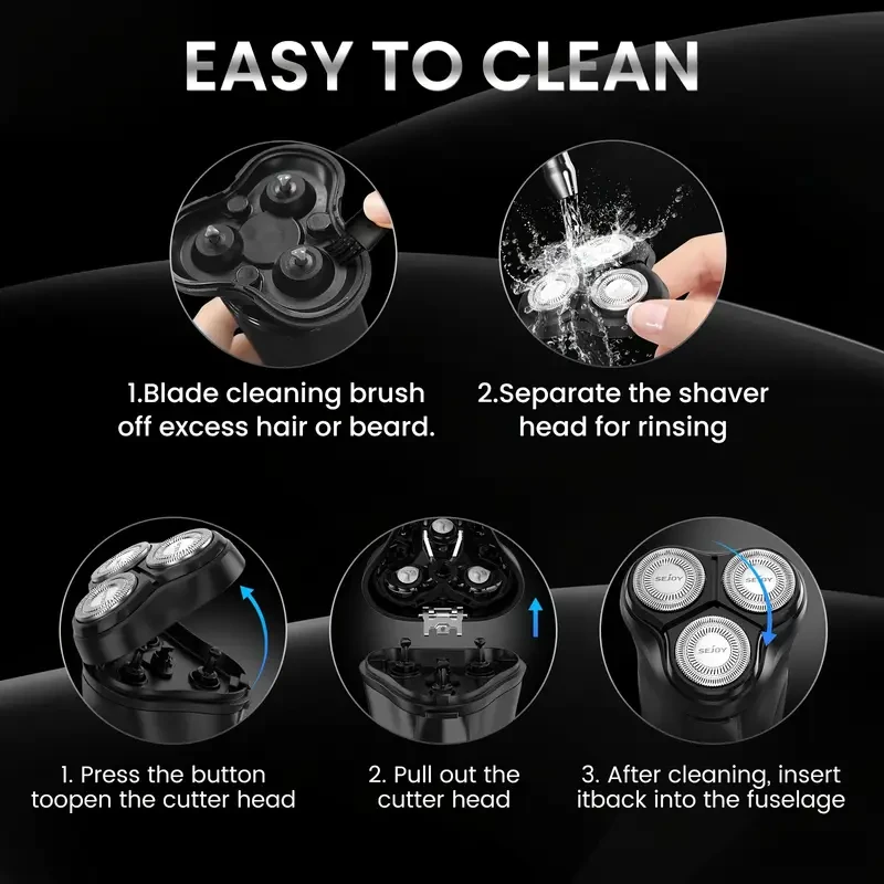 Electric Razor For Men, Dry&Wet 3D Men's Electric Shaver With Pop-up Trimmer, Rechargeable Rotary Shaving Machines, Father's Day Gift For Father Dad Men Husband Boyfriend