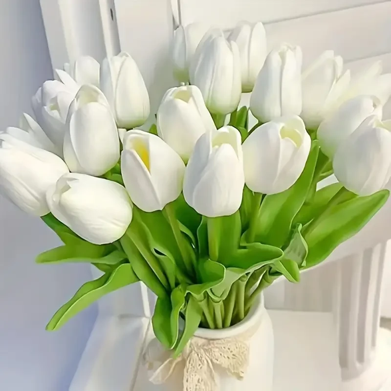 Real Touch Tulip Bouquet - 10pcs Artificial Flowers