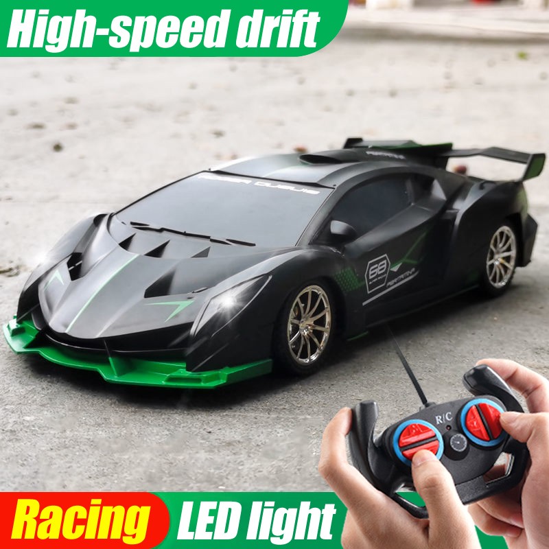 1:18 RC Sports Car - LED Light, 2.4G Remote Control High-Speed Drift Car