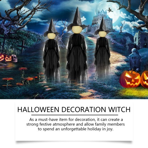 Three Costumes Halloween Witch Decoration Atmosphere