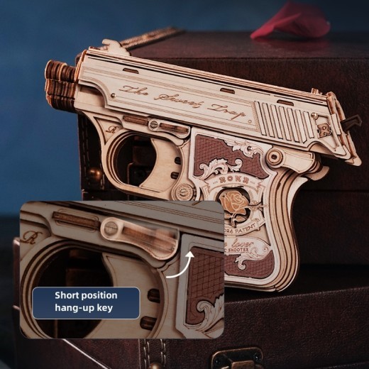 ROBOTIME 3D Puzzle Wooden Hideout Gun Mechanical Construciton Model Craft Kits