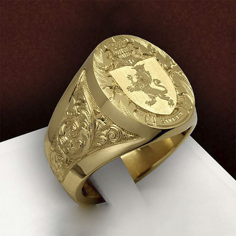 Punk Exaggerate Gold Color Ring