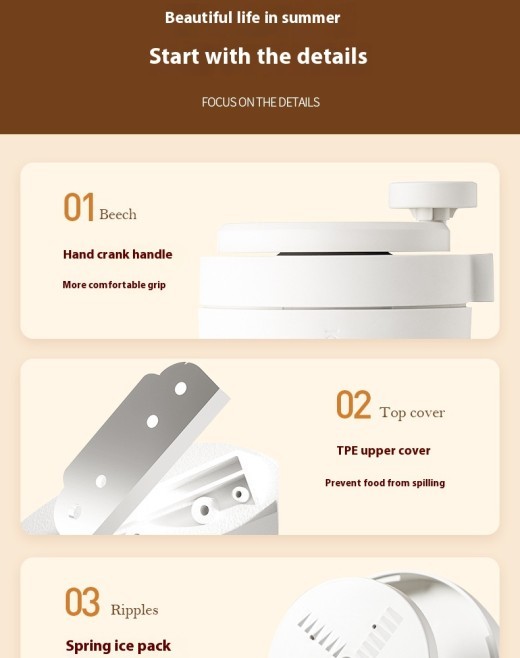 Household Small Hand Cranked Hail Ice Machine