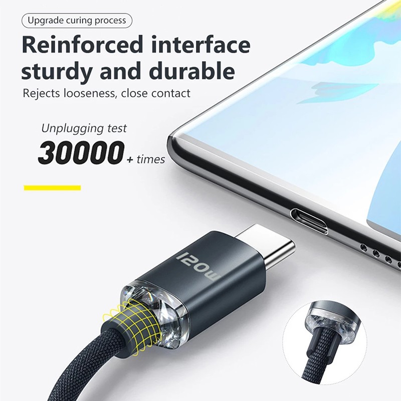 120W 6A Fast Charge USB Type-C Cable - Quick Charge Data Cable
