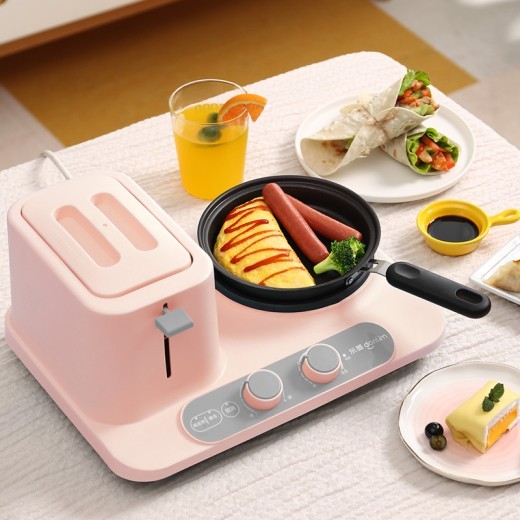 Three-in-one toaster breakfast machine for household use